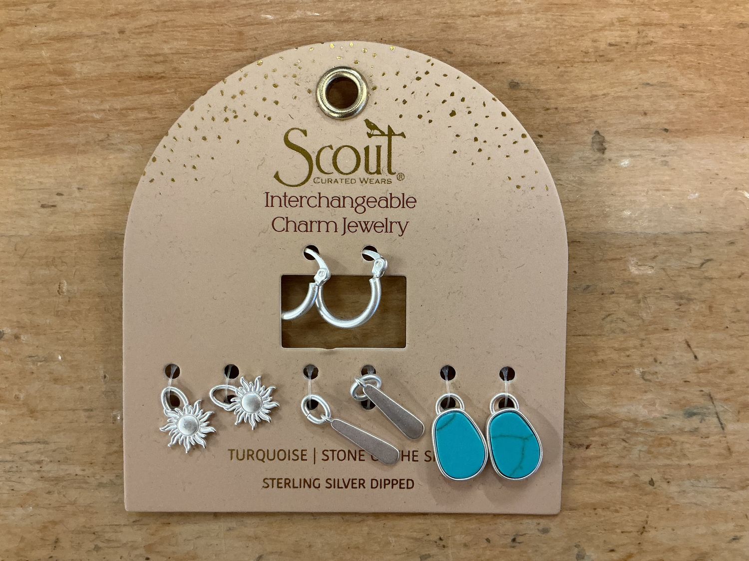 Turquoise/Silver Interchangeable Charm - Earring