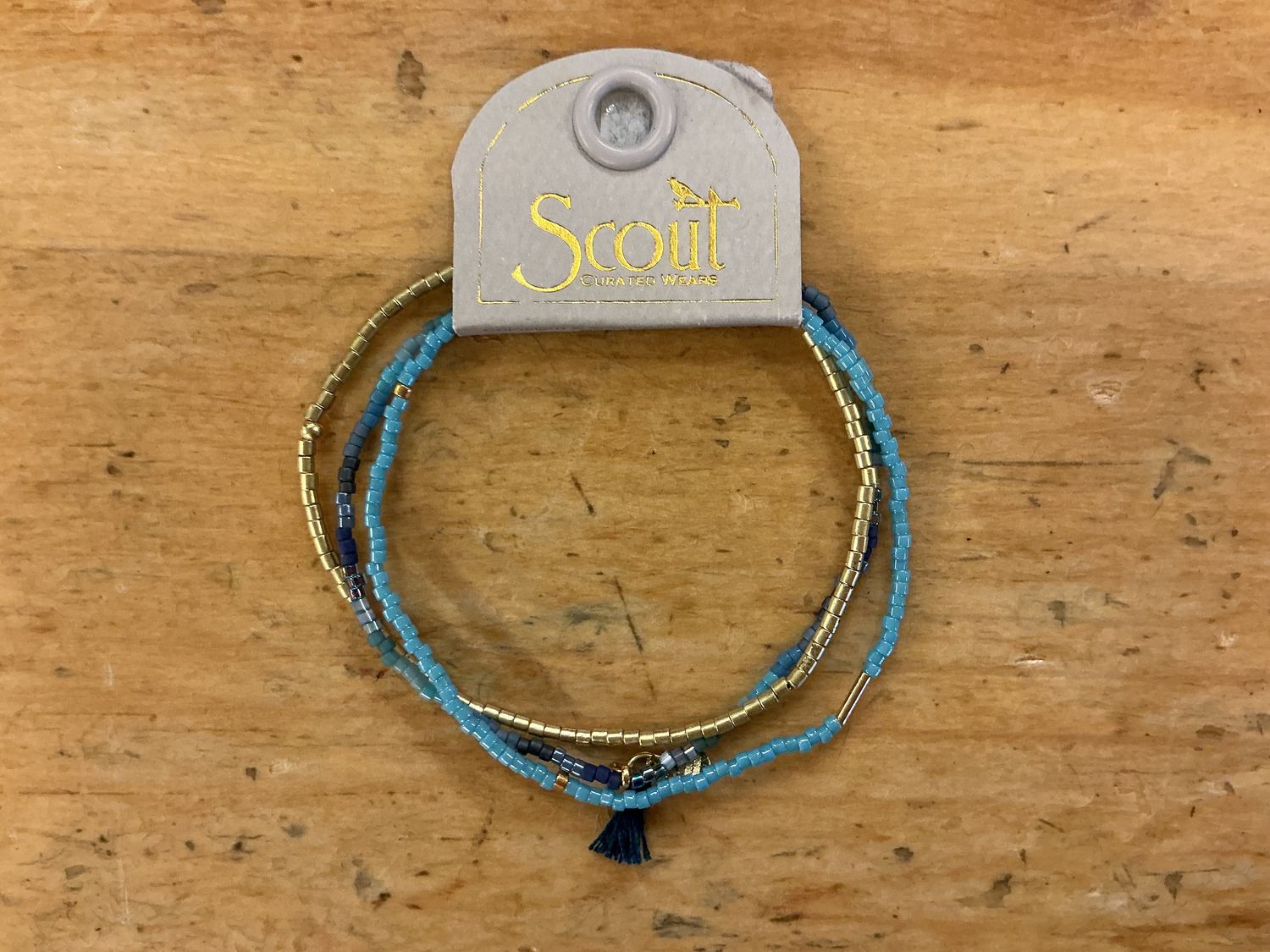 Multi Bracelet Trio - Teal/Gold/Blue