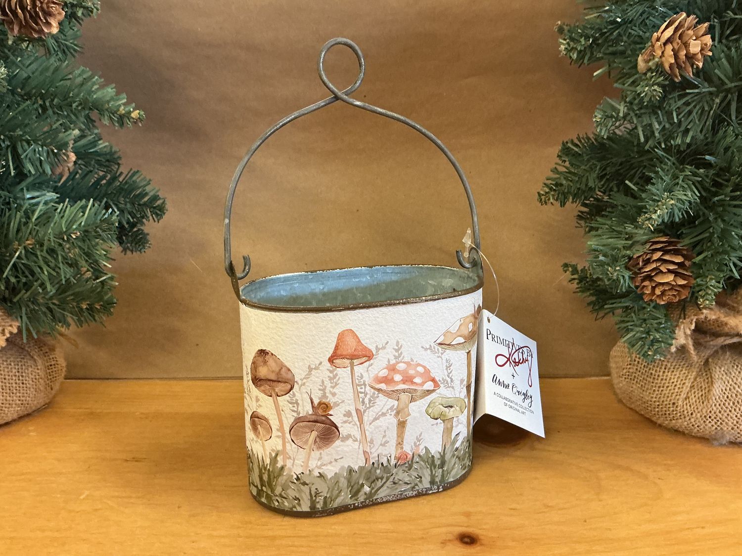 Small Tin Mushroom Bin