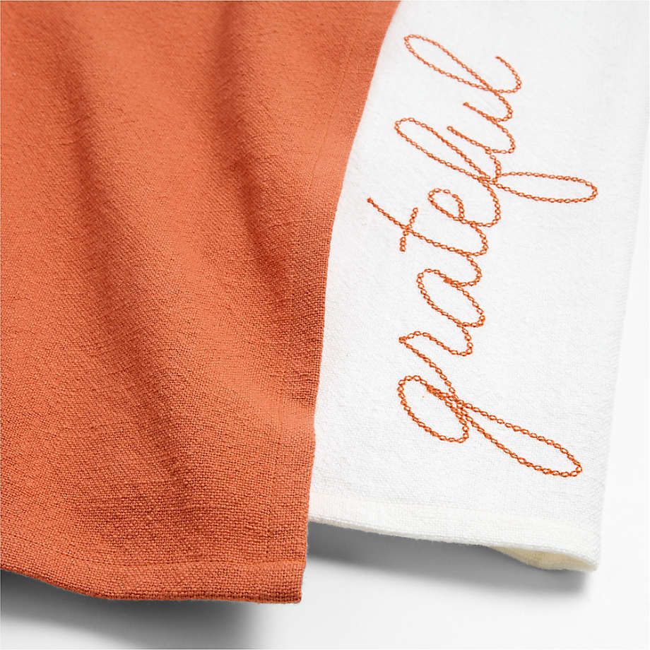Thankful Grateful Embroidered Towel