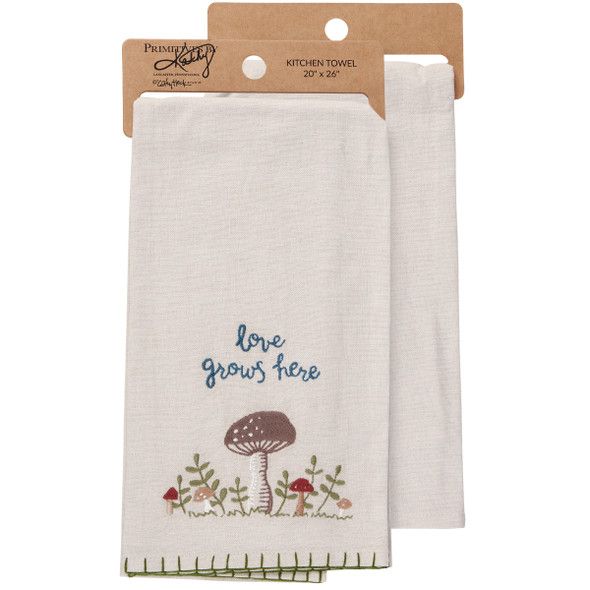 grateful for every little thing mushroom flower towel