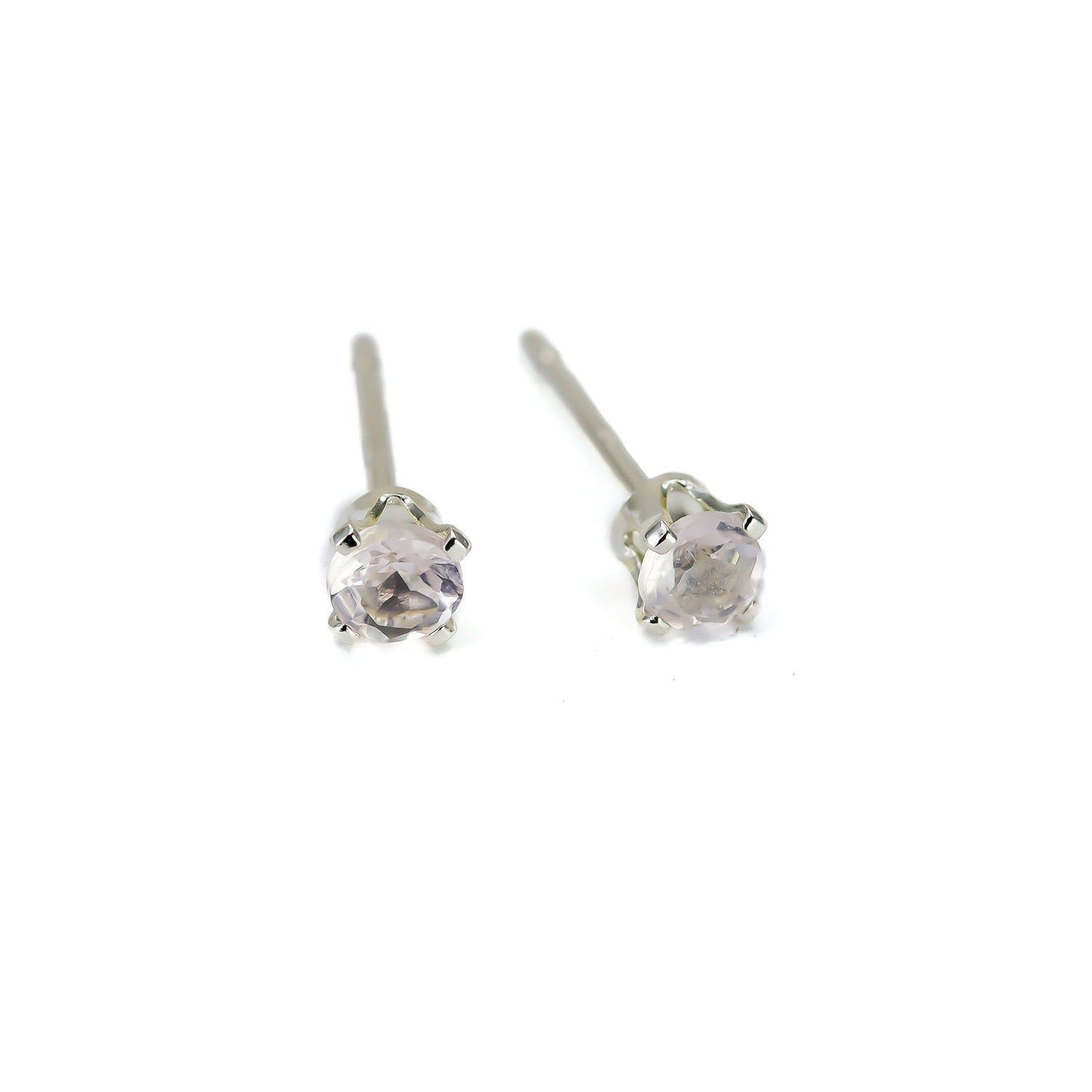 rose quartz mini stud