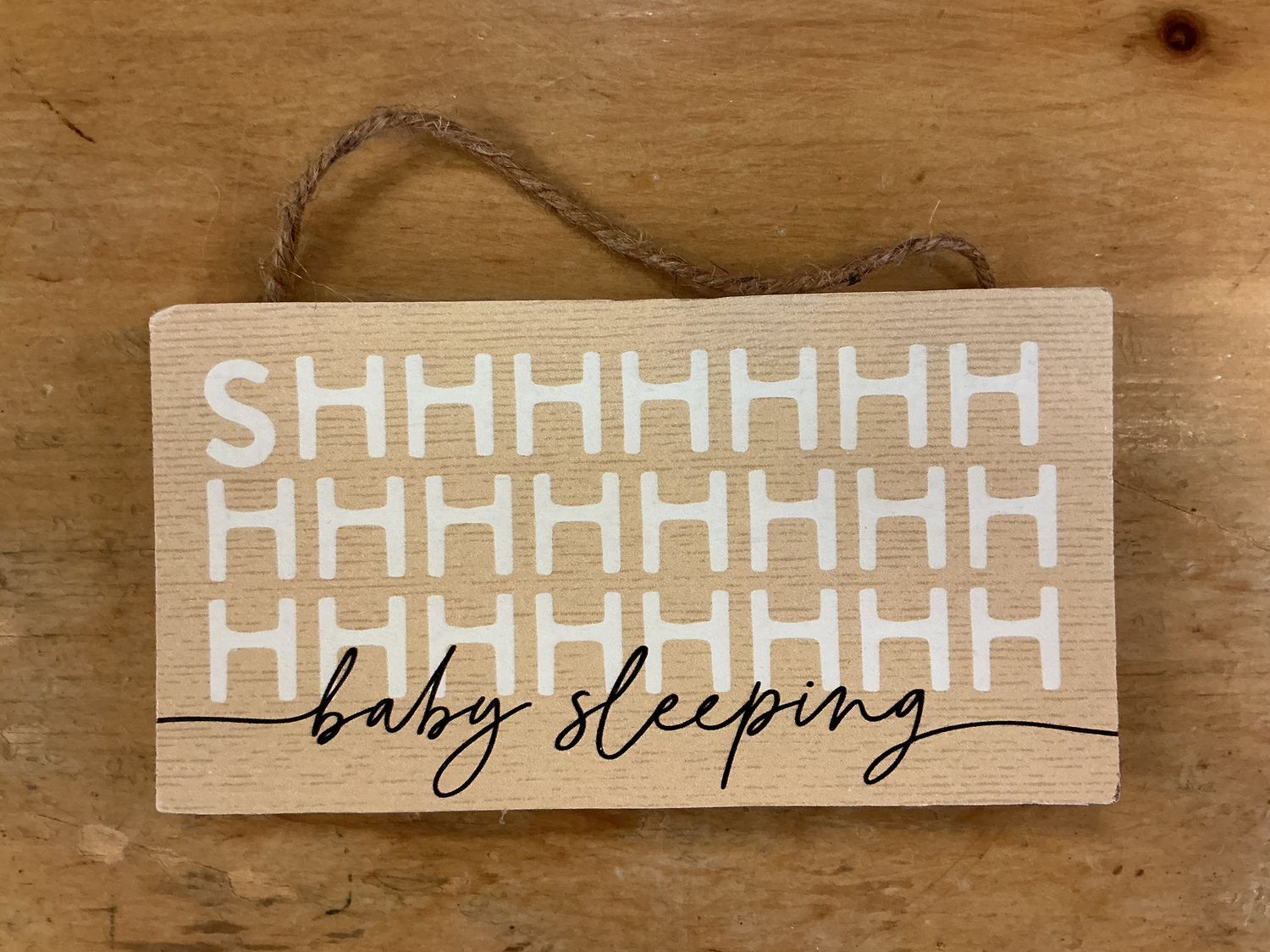 Shhh Baby Sleeping - Wooden Sign w/ String