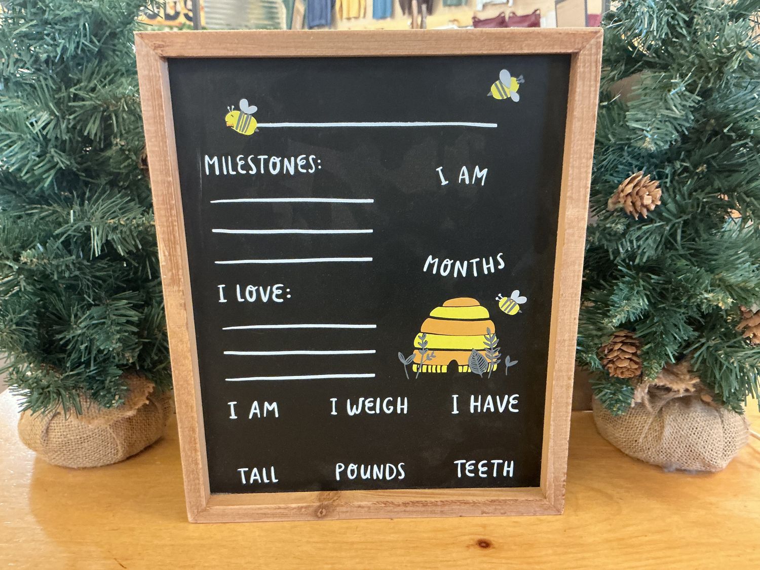Bee Milestones - Wood Box Sign