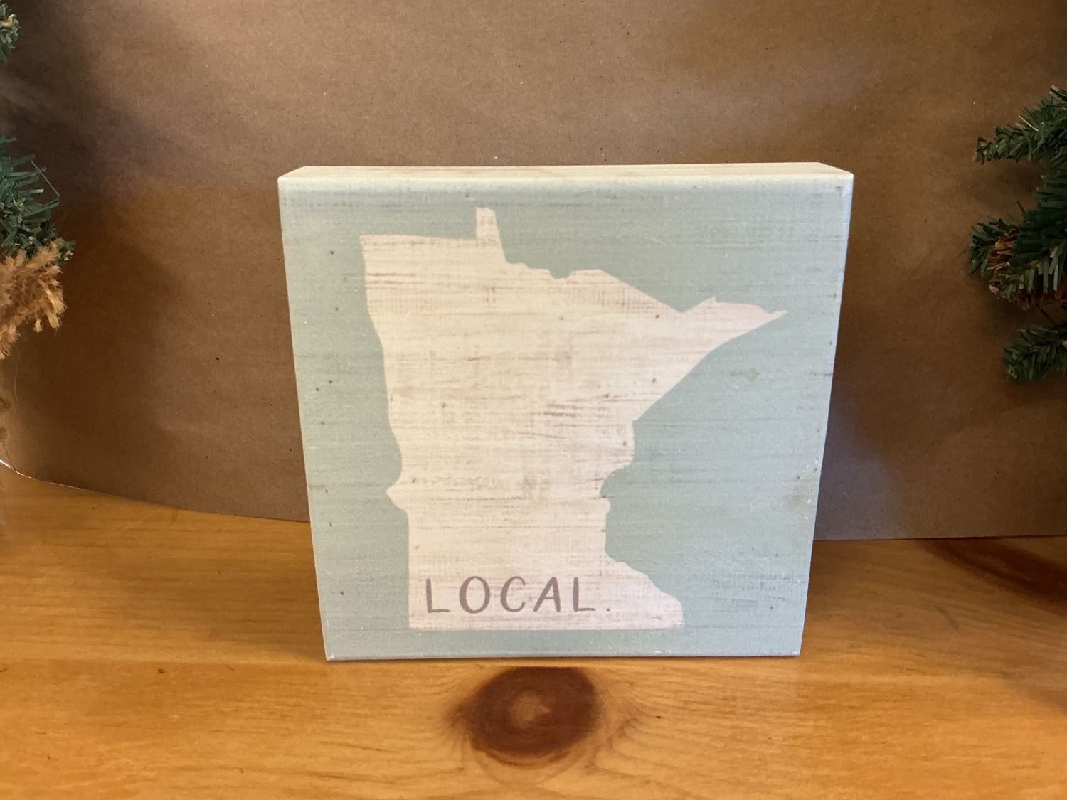 Minnesota Local - Wooden Block Sign