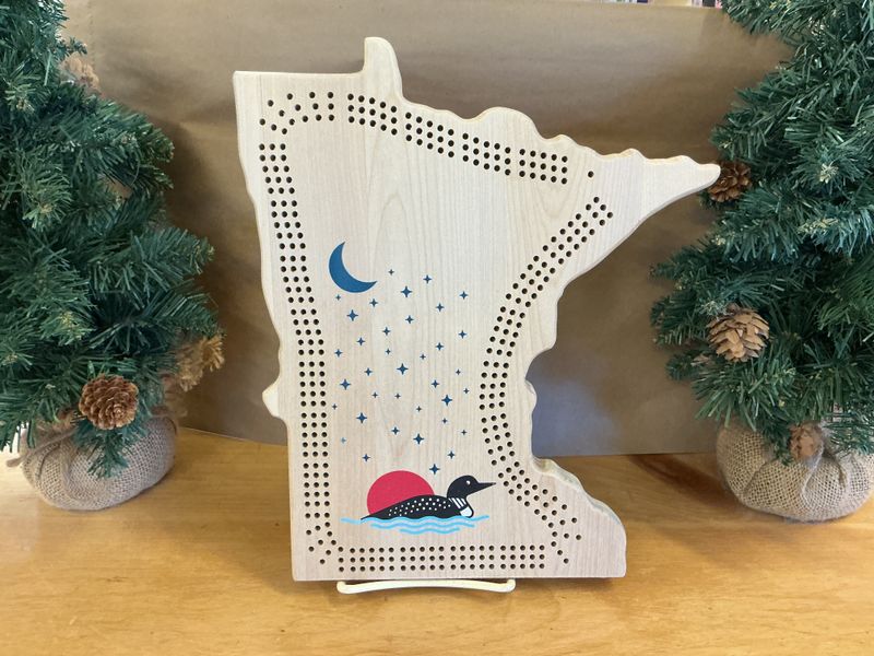 Minnesota Loon Cribbage Board