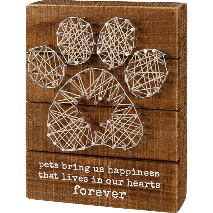 Paw  Hearts Forever String Block Art