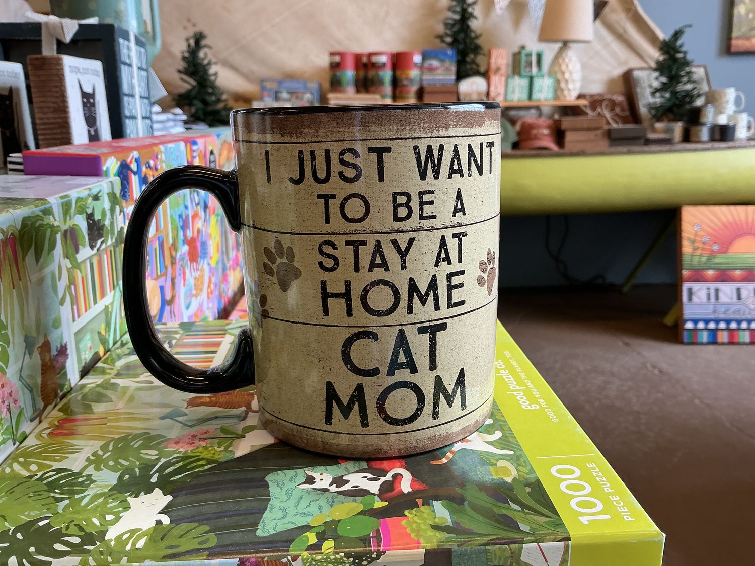 Primitives by Kathy Mug I Just Want To Be A Stay at Home Cat Mom Kitchen Accessories