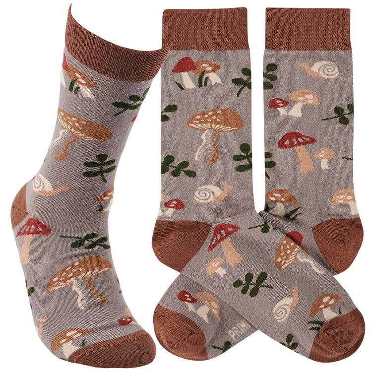 Primitives by Kathy Novelty Socks - Mushroom Toss, One Size, Unisex, LOL Collection
