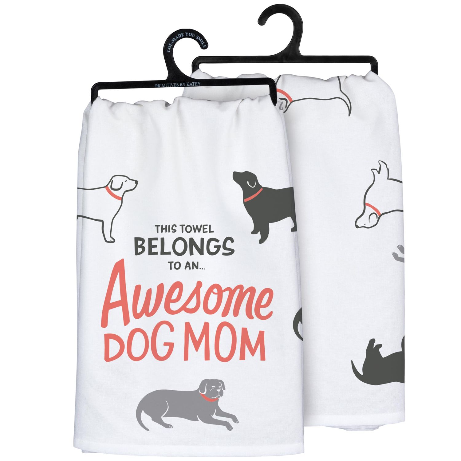 Primitives by Kathy This Towel Belongs to an Awesome Dog Mom Decorative Kitchen Towel