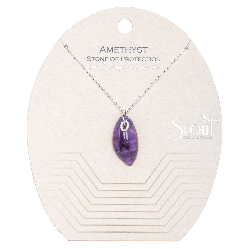 SCOUT Curated Wears - Organic Stone Necklace Amethyst/Silver