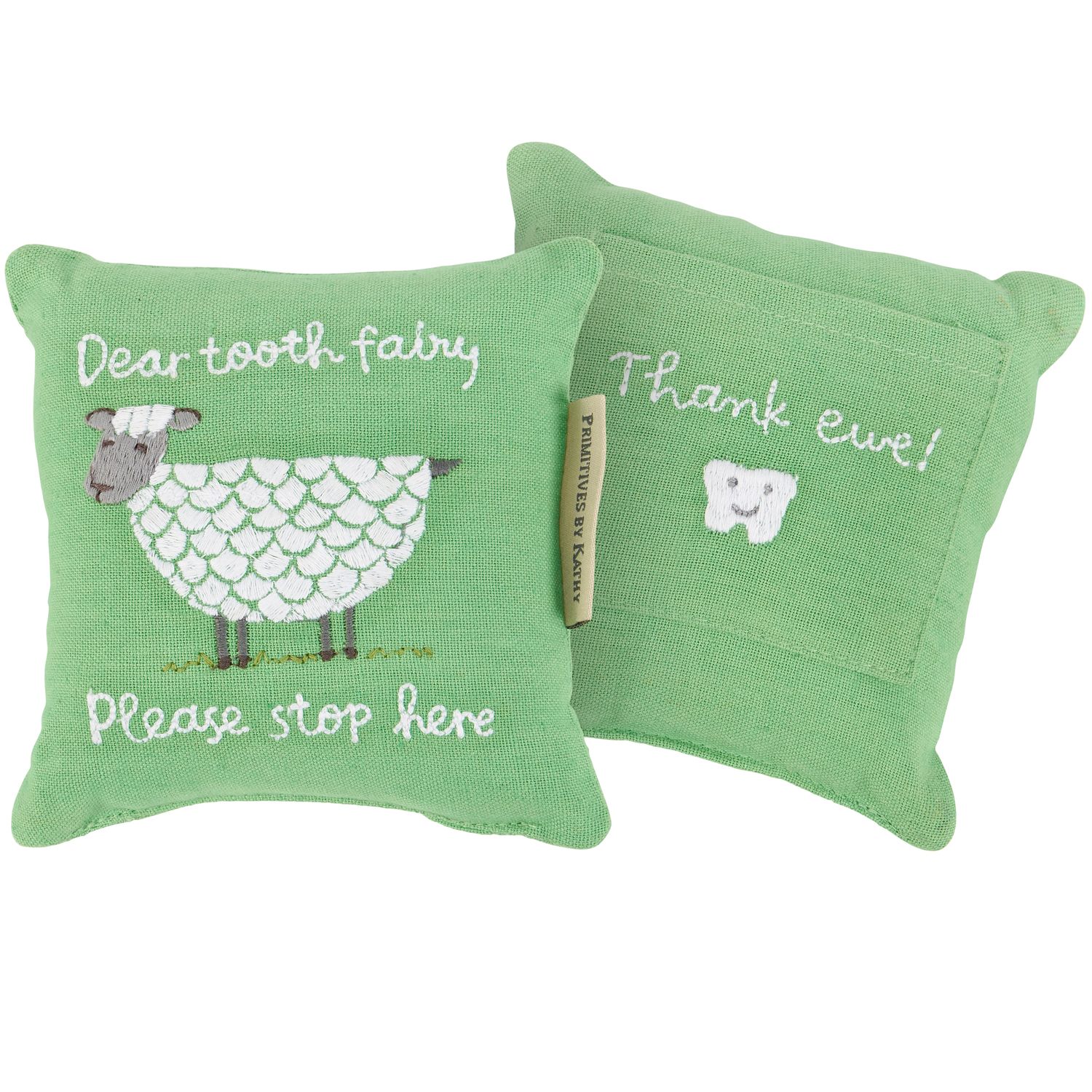 Sheep Green Primitives by Kathy Little Farm Tooth Fairy Pillow