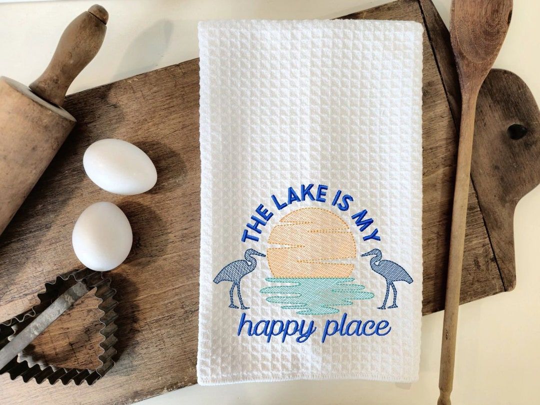 The Lake Is My Happy Place Hand Towel