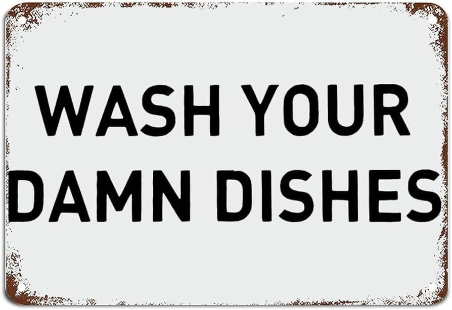 Washing Dishes Sign
