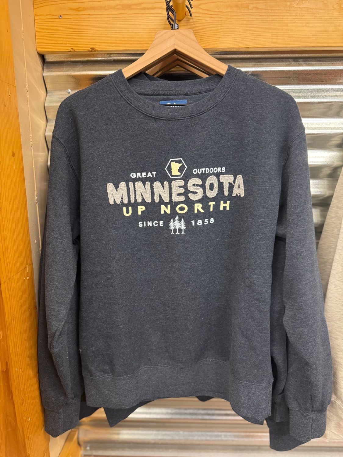 Minnesota Up North 1858 Sweatshirt - Embroidered, Size: S