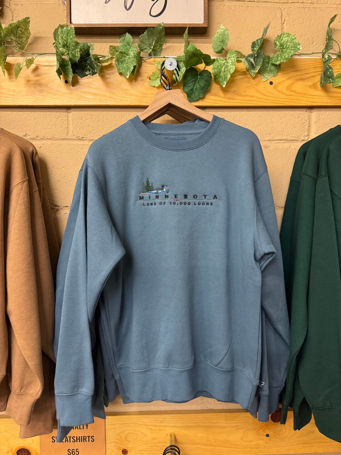 Minnesota Land of 10000 Loons Crewneck, Size: S