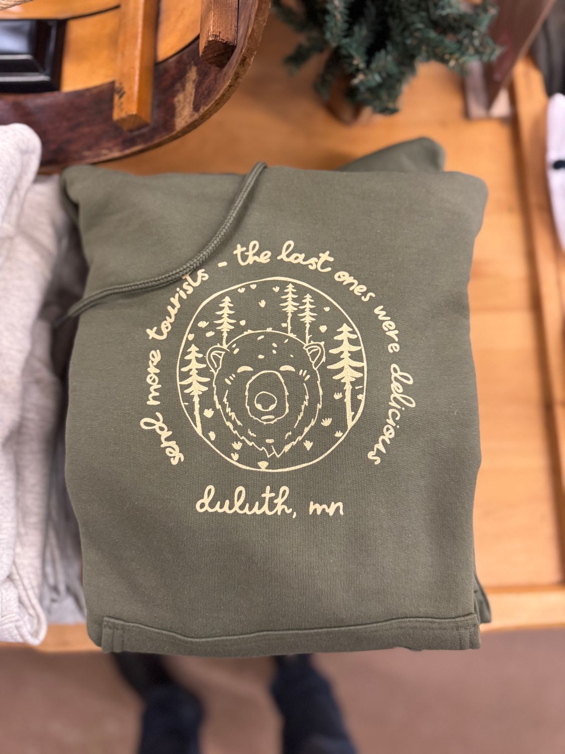 Duluth Send More Tourists Bear Hoodie, Size: S