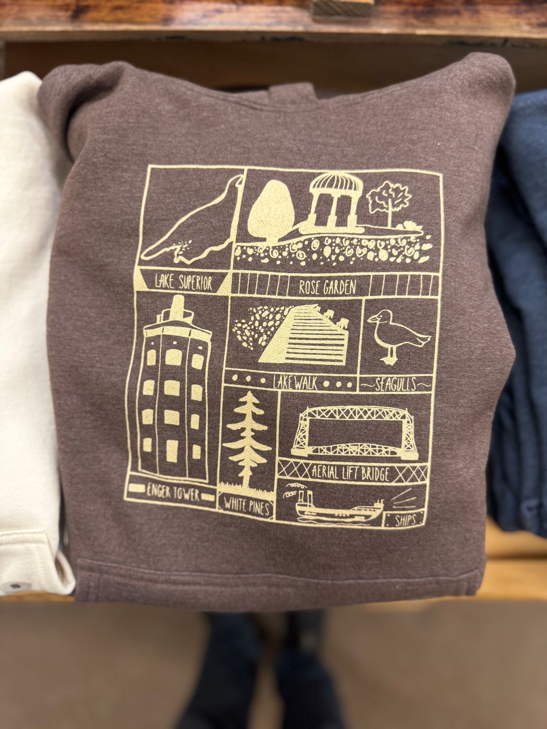 Duluth Icons Grid Hoodie Brown, Size: S