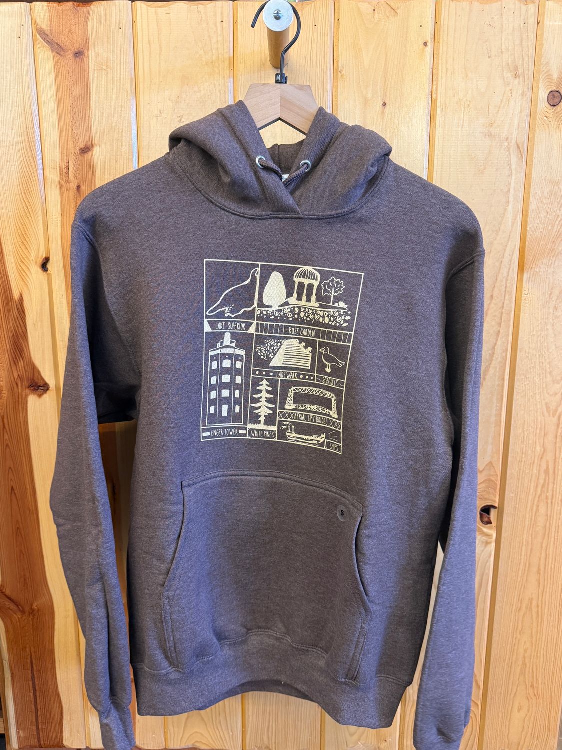 Duluth Icons Grid Hoodie Brown, Size: S