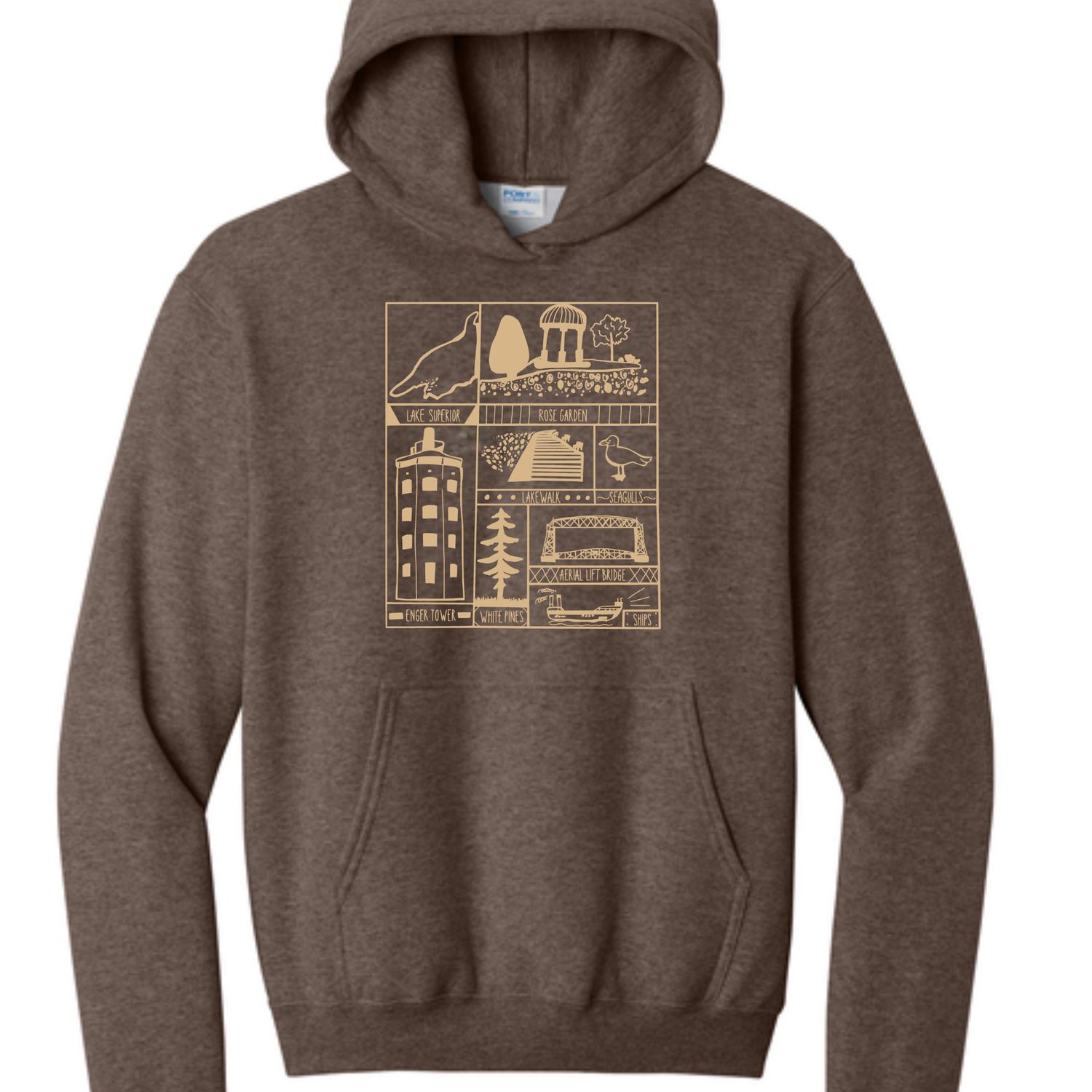 Duluth Icons Grid Hoodie Brown