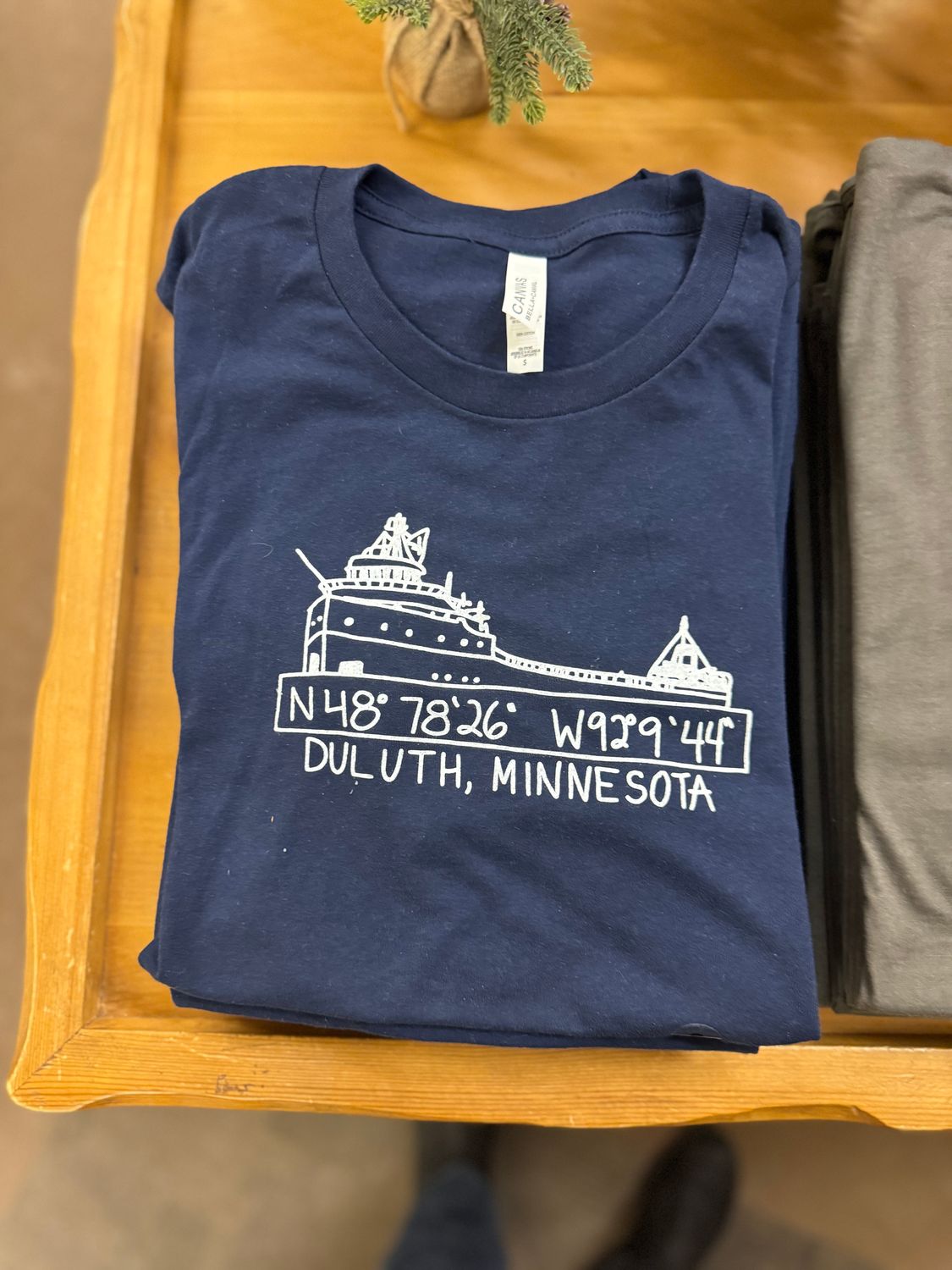 Duluth Coordinates Ore Boat Tee Navy, Size: S