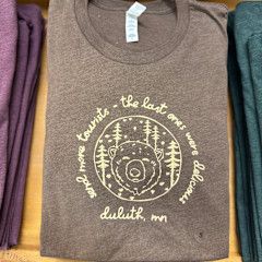 Duluth Send More Tourists Bear Tee Brown Canvas