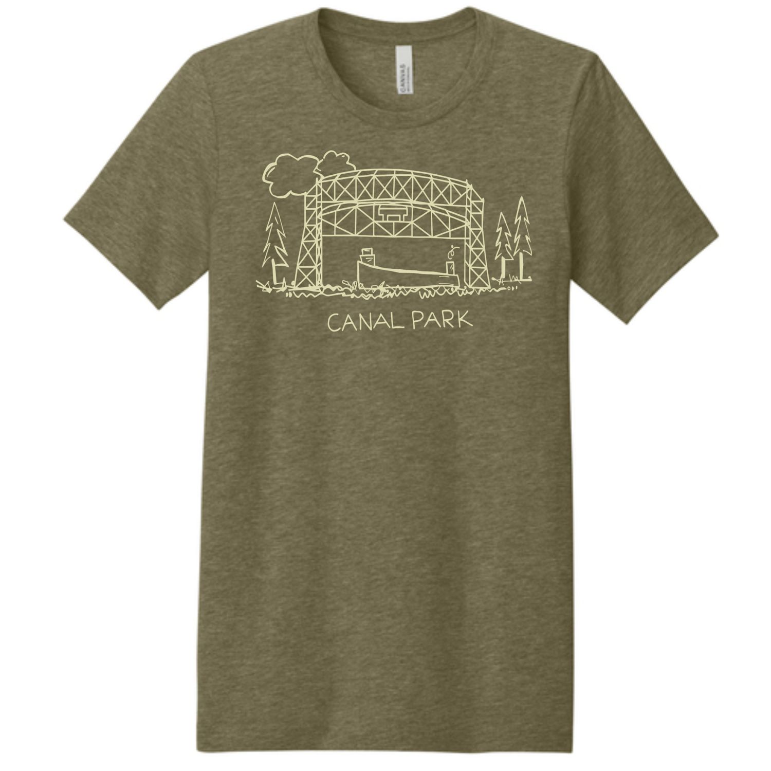 Canal Park Aerial Lift Bridge Tee Olive