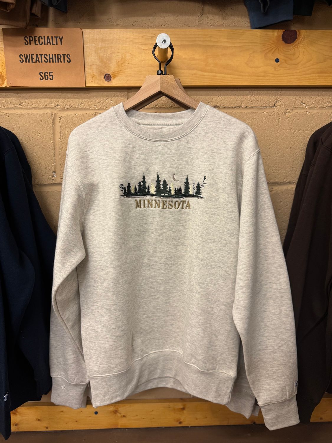 Minnesota Moonlit Treeline Crewneck, Size: S