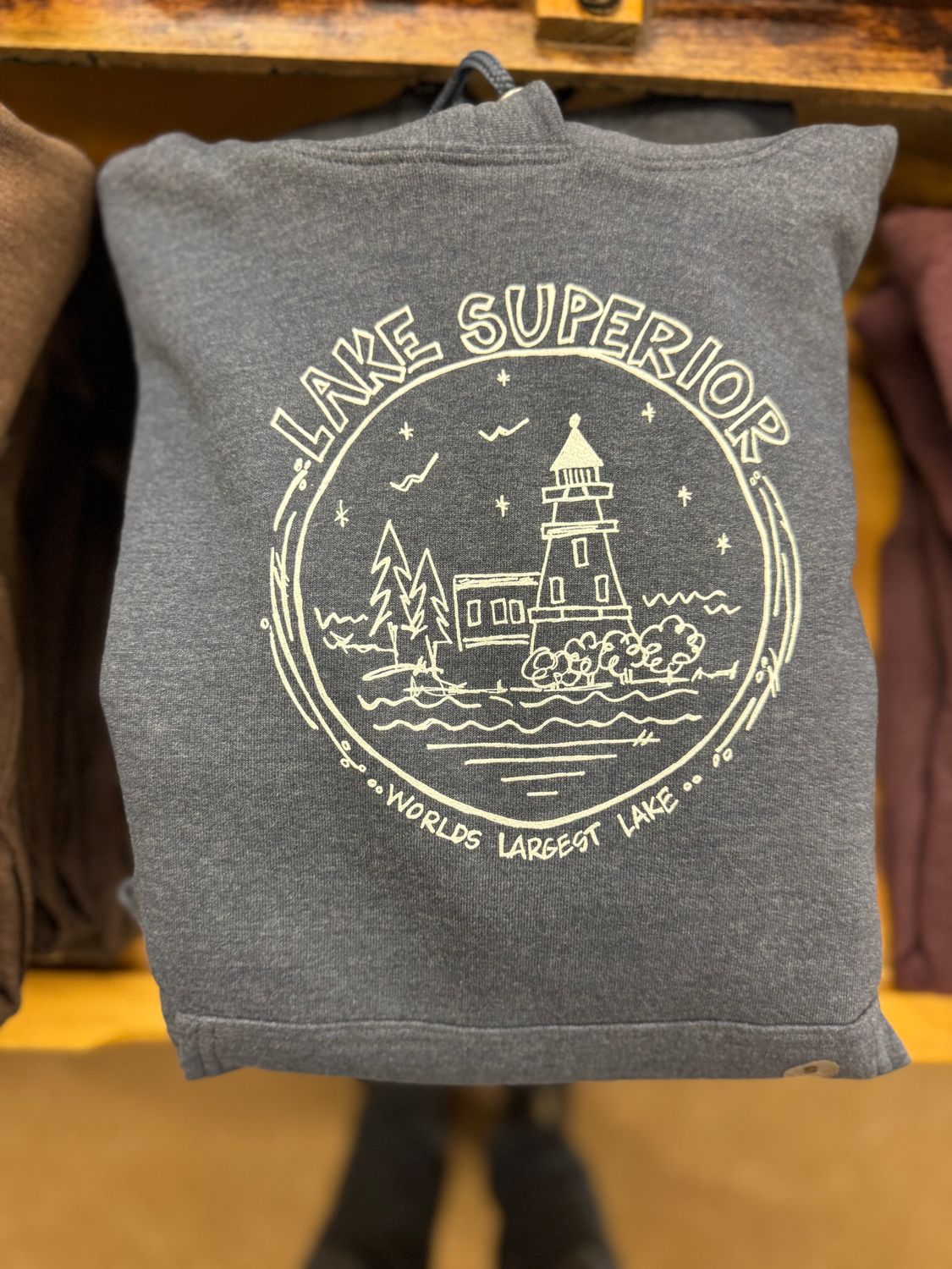 Lake Superior Lighthouse Circle Hoodie, Size: S