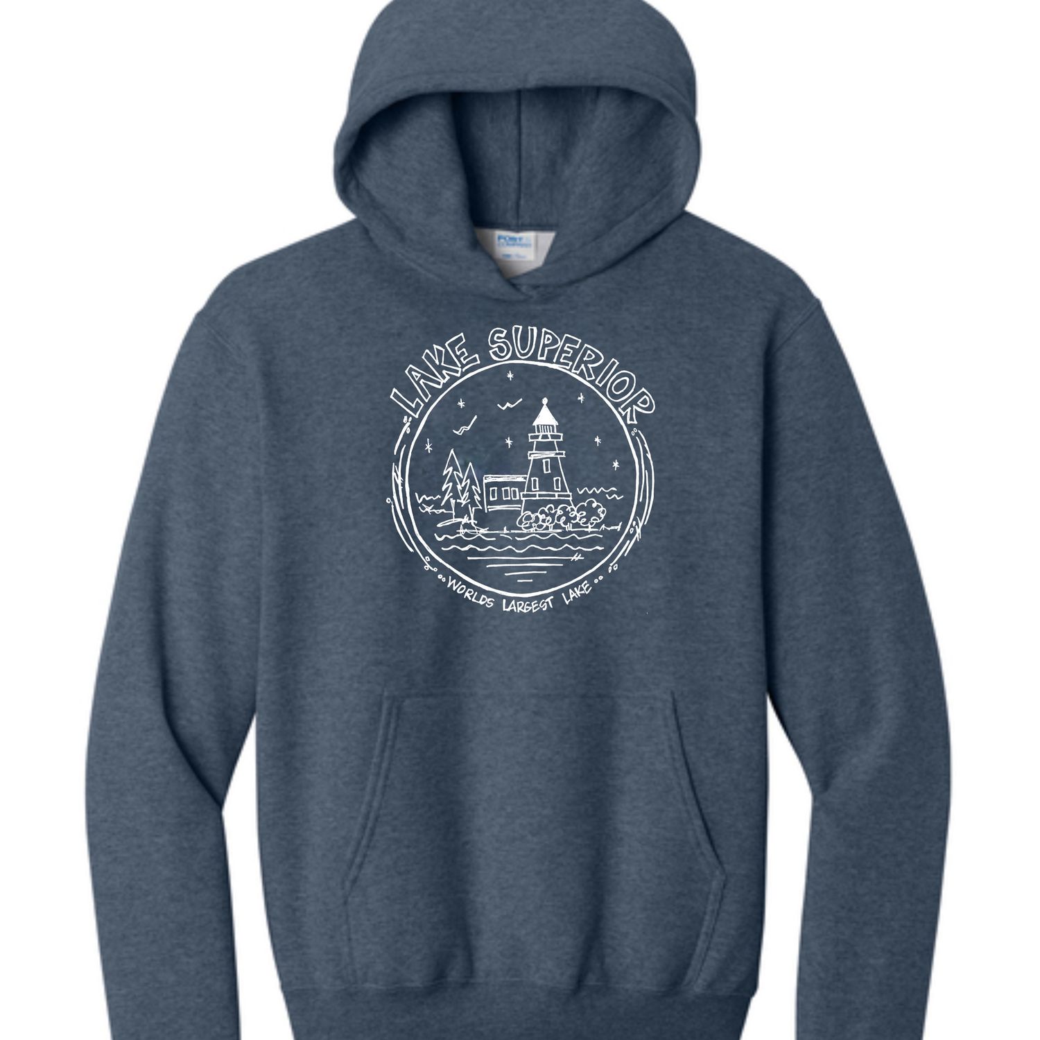Lake Superior Lighthouse Circle Hoodie