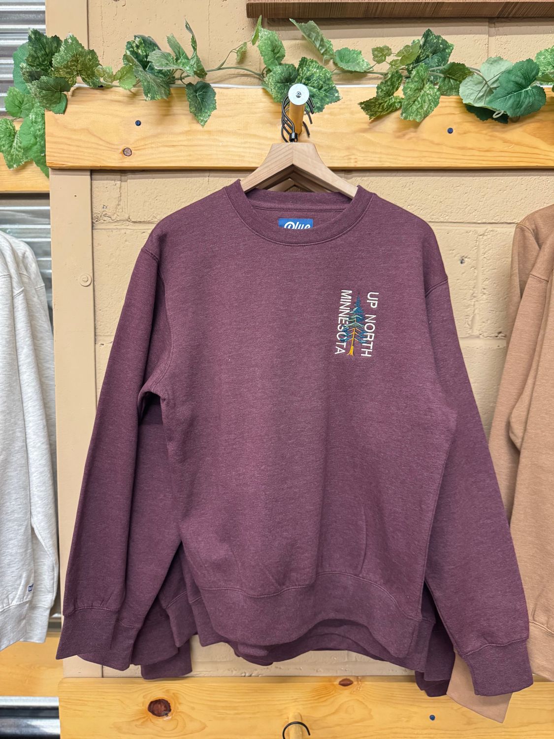 Up North Minnesota Three Trees Crewneck, Size: S