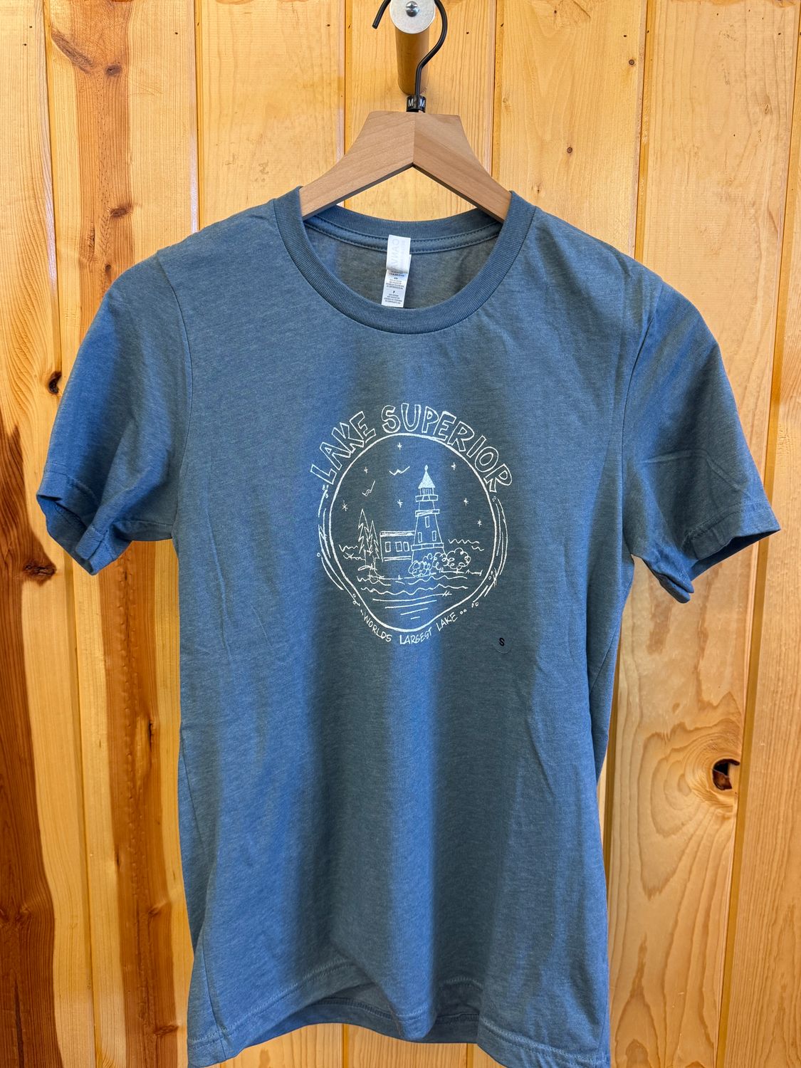 Lake Superior Lighthouse Circle Tee Steel Blue, Size: S