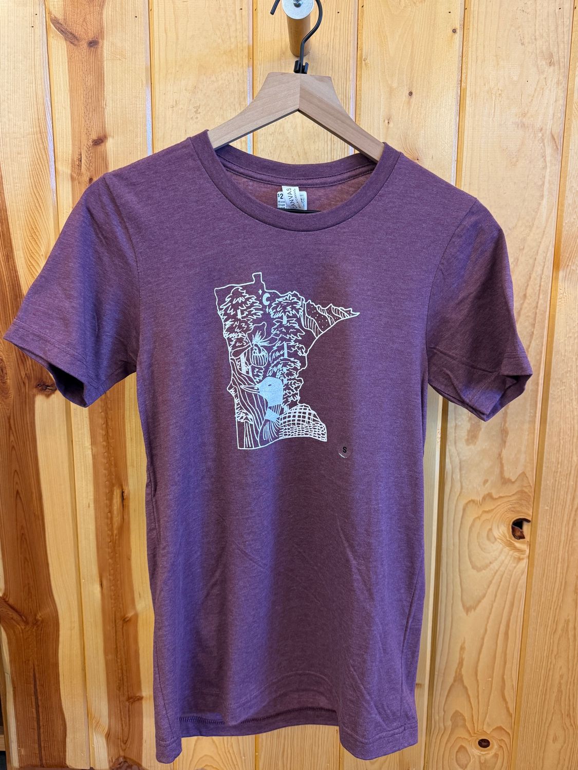 Minnesota State Shape Nature Scene Tee, Size: S