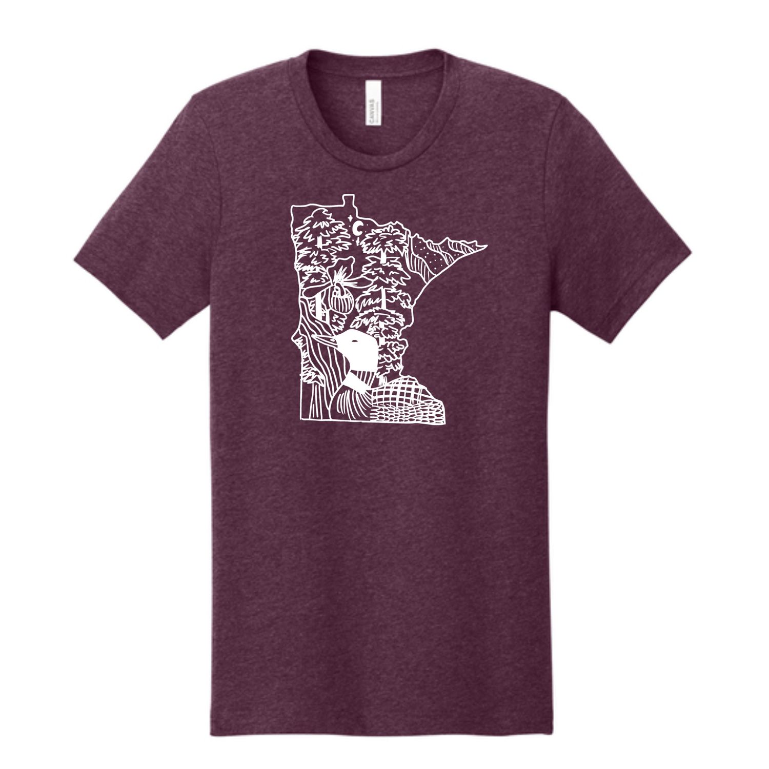 Minnesota State Shape Nature Scene Tee