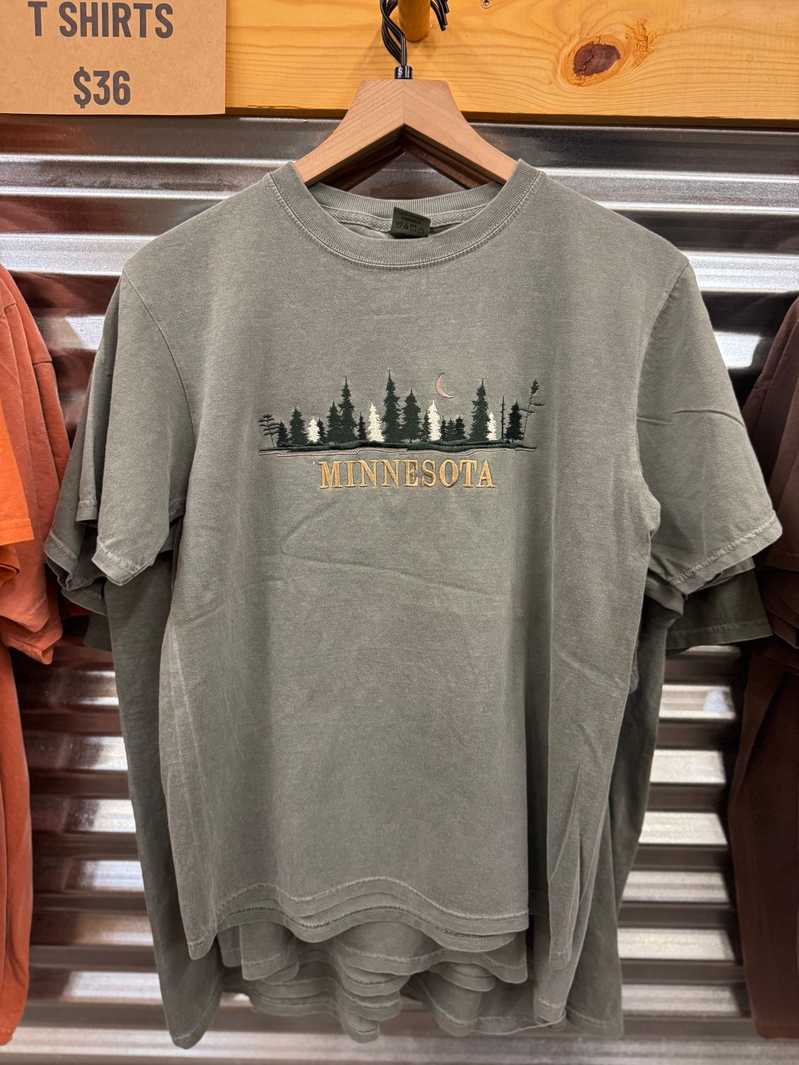 Minnesota Treeline Moon Tee Sage, Size: S