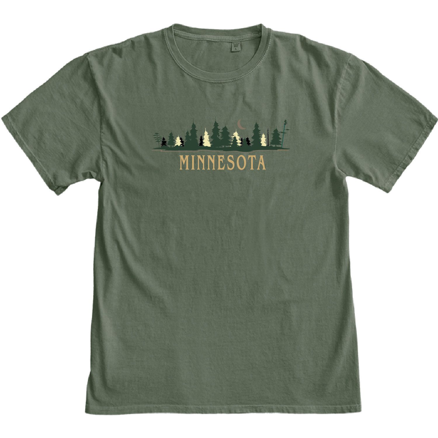 Minnesota Treeline Moon Tee Sage