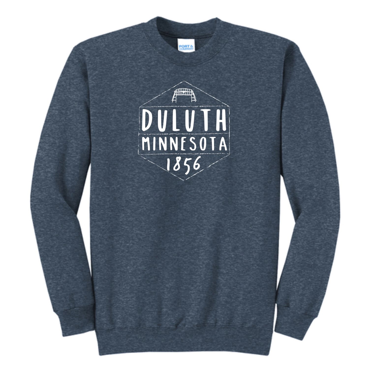 Duluth Minnesota 1856 Lift Bridge Diamond Crewneck