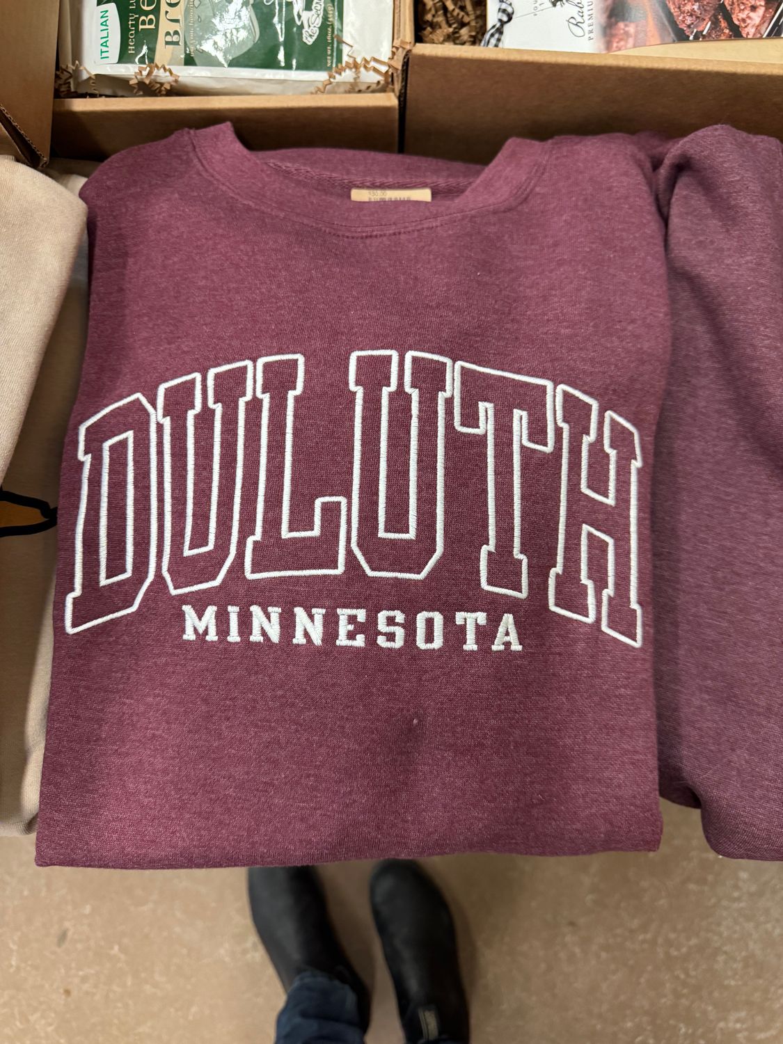 Duluth Minnesota Arch Block Letter Crewneck, Size: S