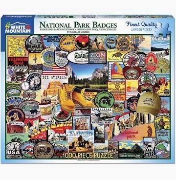National Park Badges - 1000 Piece Jigsaw Puzzle | White Mountain Puzzles