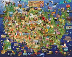 National Parks Map - 1000 Piece Jigsaw Puzzle | White Mountain Puzzles