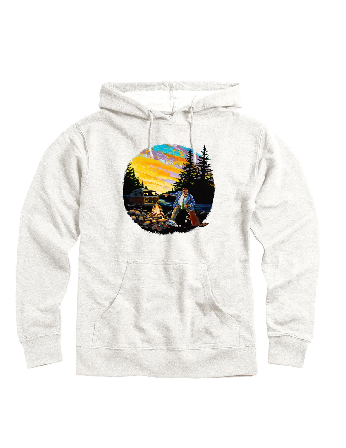 "Camp Down By The River" Oatmeal French Terry Hoodie, Size: M