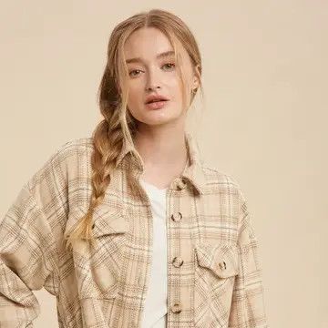 Plaid Shacket - Beige