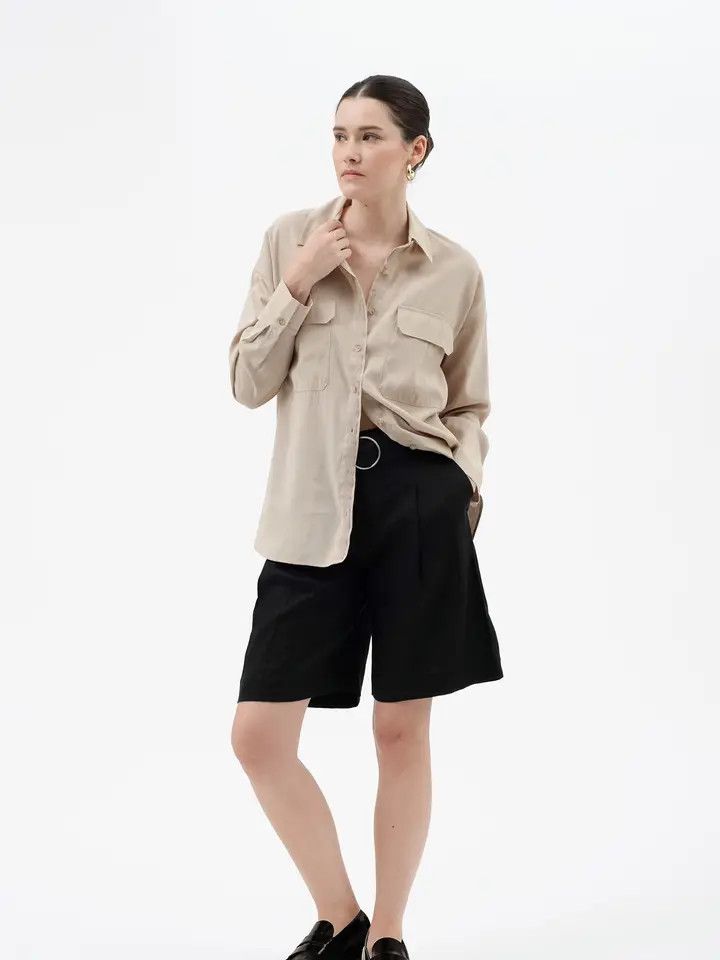 Lightweight Collared Button Down Long Sleeve - Khaki