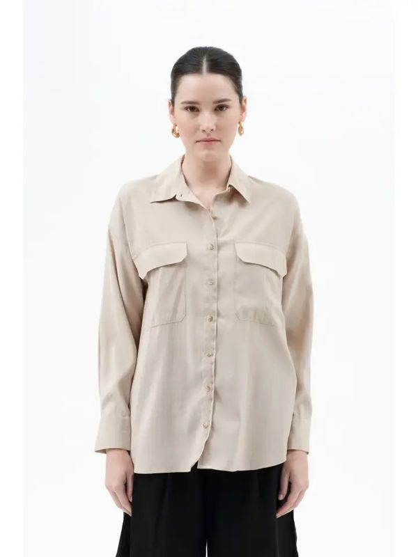Lightweight Collared Button Down Long Sleeve - Khaki