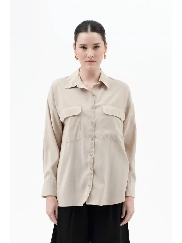 Lightweight Collared Button Down Long Sleeve - Khaki