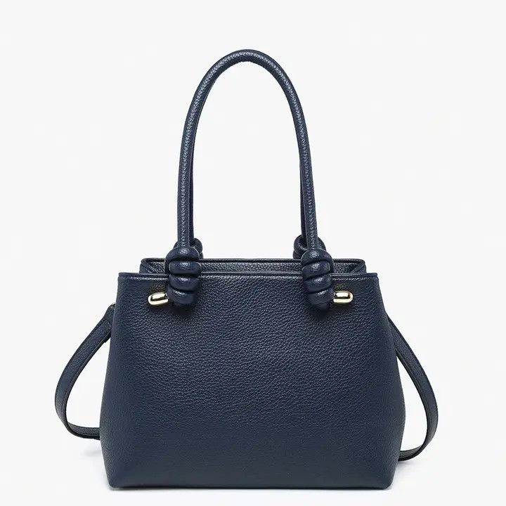 M2604 Blair Classic Satchel w/ Knotted Handles &amp; Long Strap - NAVY