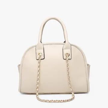M2358 Beth Dome Satchel w/ Chain Strap - OFF WHITE
