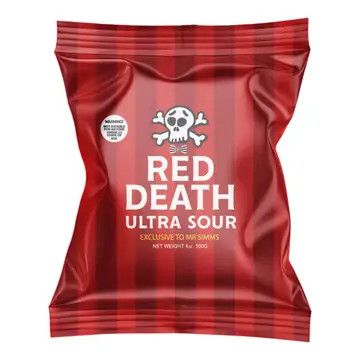 Mr. Simms Sweet Shoppe: Red Death Ultra Sour (100g) Imported From England
