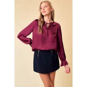 Ruffled Collar Blouse RED