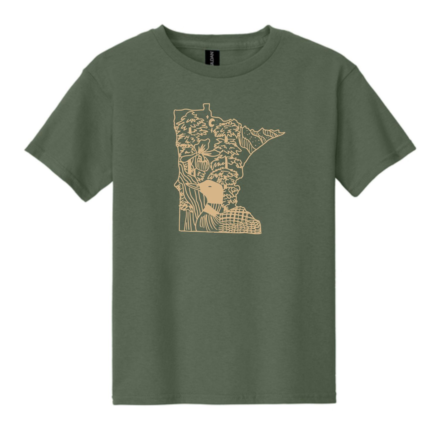 Youth Minnesota Loon Tee Olive 